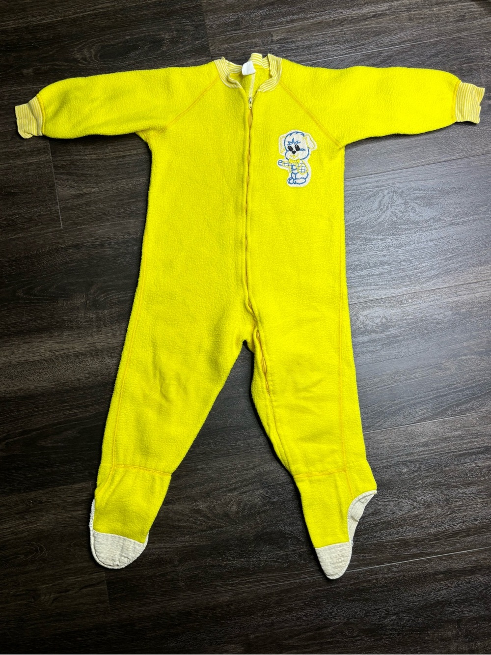Vintage JC Penneys Toddle Time Sz 4 One Piece Pajamas Footie PJs Rabbit